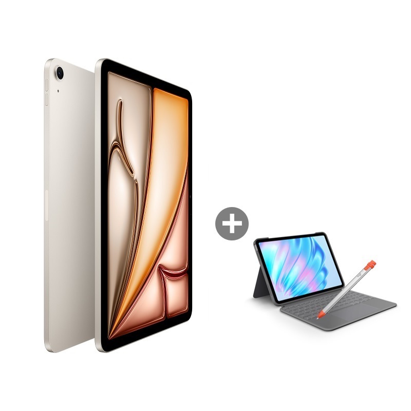 Apple iPad Air M3(11吋)_128GB-(星光)(WiFi)+Combo Touch鍵盤(贈crayon數位筆)_OP