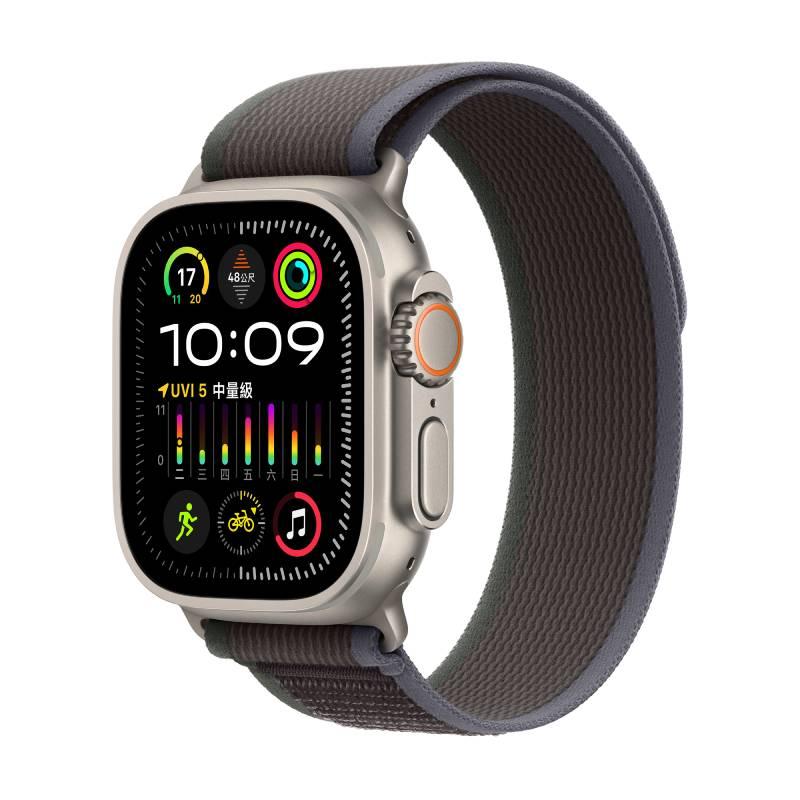 Apple Watch Ultra 2(GPS+Cellular)鈦金屬錶殼配藍色配黑色越野錶環_49mm(MRF53TA/A)(S/M)(美商蘋果)