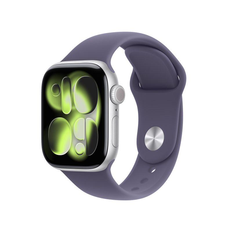 Apple Watch S11(GPS)銀色鋁金屬錶殼配霧紫色S/M錶帶42mm(MEU64TA/A)(美商蘋果)
