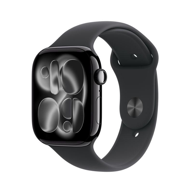 Apple Watch S11(GPS)曜石黑鋁金屬錶殼配黑色M/L錶帶46mm(MEUX4TA/A)(美商蘋果)