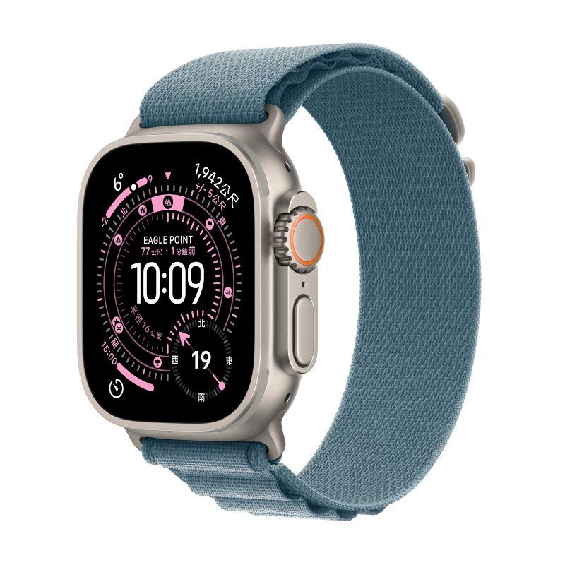 Apple Watch Ultra 3(GPS+Cellular)鈦金屬原色錶殼配淡藍色高山錶環49mm(MEWP4TA/A)L(美商蘋果)