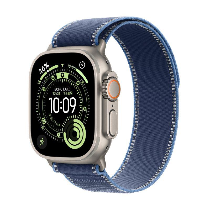 Apple Watch Ultra 3(GPS+Cellular)鈦金屬原色錶殼配藍色配亮藍色越野錶環49mm(MEWU4TA/A)M/L(美商蘋果)