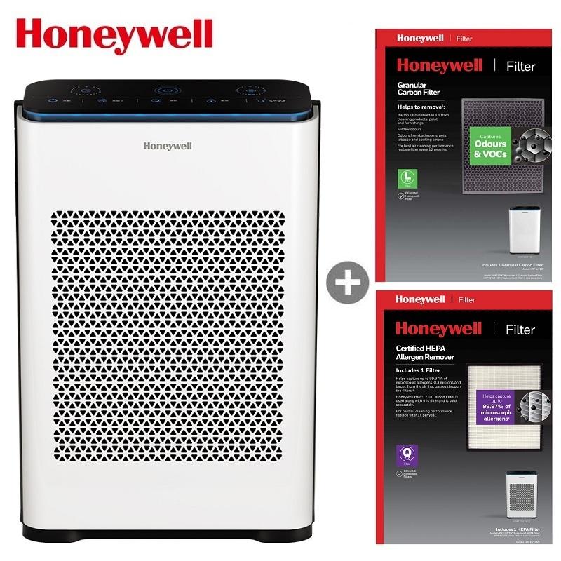 Honeywell 抗敏負離子空氣清淨機 HPA-710WTWV1(適用5-10坪｜小敏) + 濾網組(活性碳*1+HEPA濾網*1)
