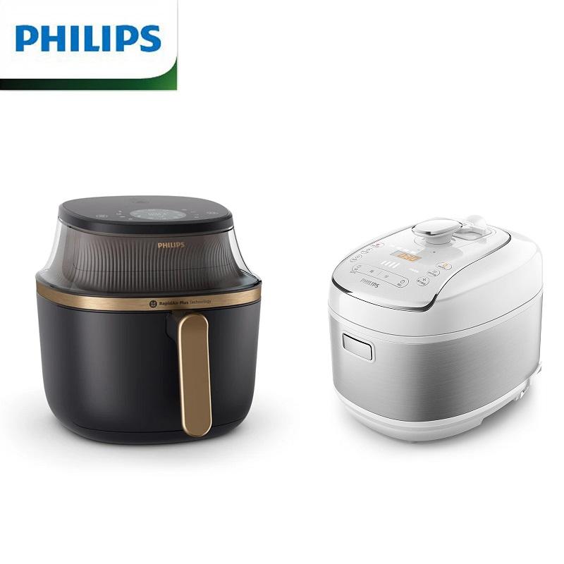 PHILIPS 星視界透視海星氣炸鍋4.2L (NA322/00) + 智慧萬用鍋 HD2140 (白)
