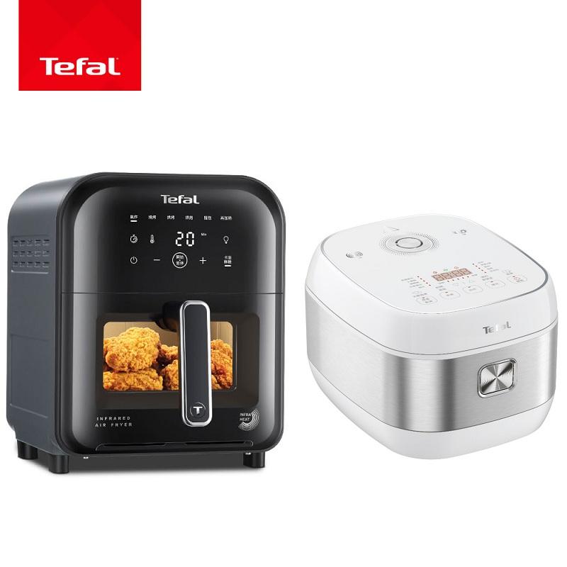 Tefal特福 遠紅外線卡滋氣炸鍋 EY8228H0 + IH熱旋球釜8人份電子鍋RK813