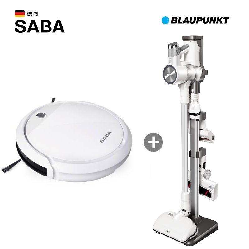 德國藍寶BLAUPUNKT 濕拖無線吸塵器BPH-V24D + SABA 掃吸拖機器人SA-HV13DS+立架X017