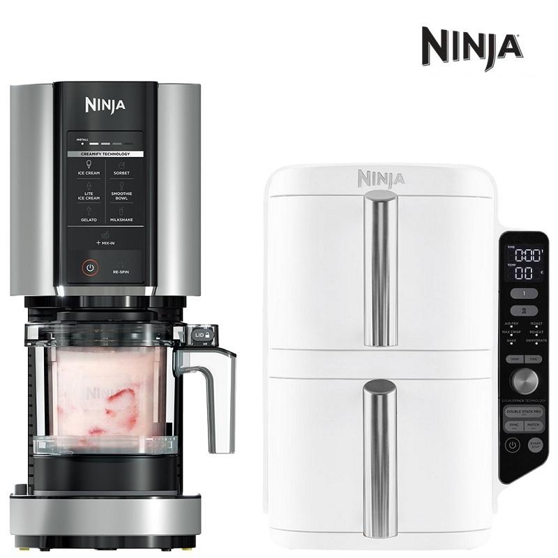 美國NINJA CREAMi 冰淇淋機 NC300TW+DoubleStack 7.6L雙層氣炸鍋 SL201TW