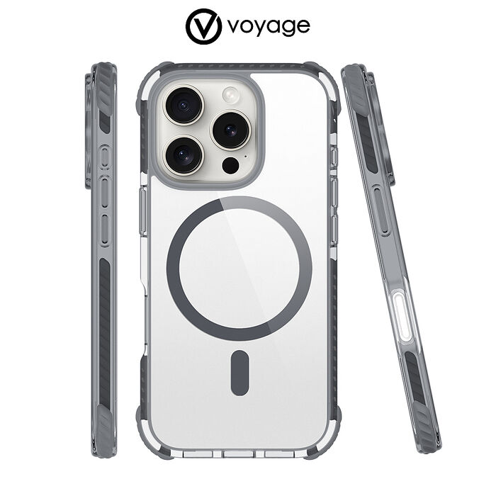 VOYAGE iPhone 16 Pro/16 ProMax 超軍規防摔保護殼Pure Wave+ 透黑/透灰