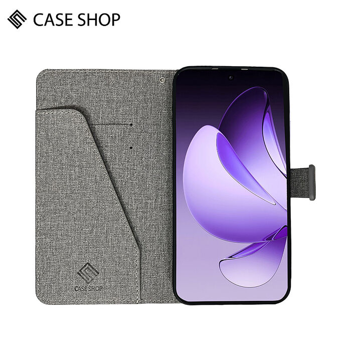 CASE SHOP OPPO Reno 13 F 前收納側掀皮套-黑