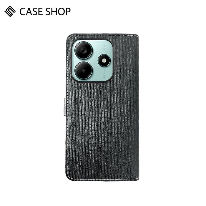 CASE SHOP 紅米 Note 14 前收納側掀皮套-黑