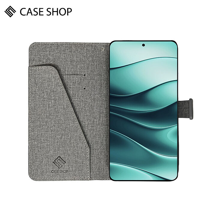 CASE SHOP 紅米 Note 14 前收納側掀皮套-黑