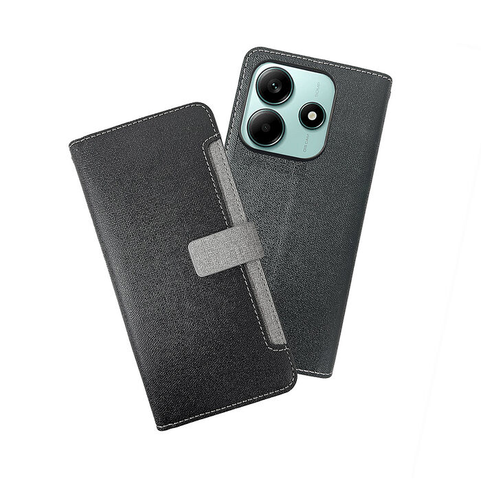 CASE SHOP 紅米 Note 14 前收納側掀皮套-黑