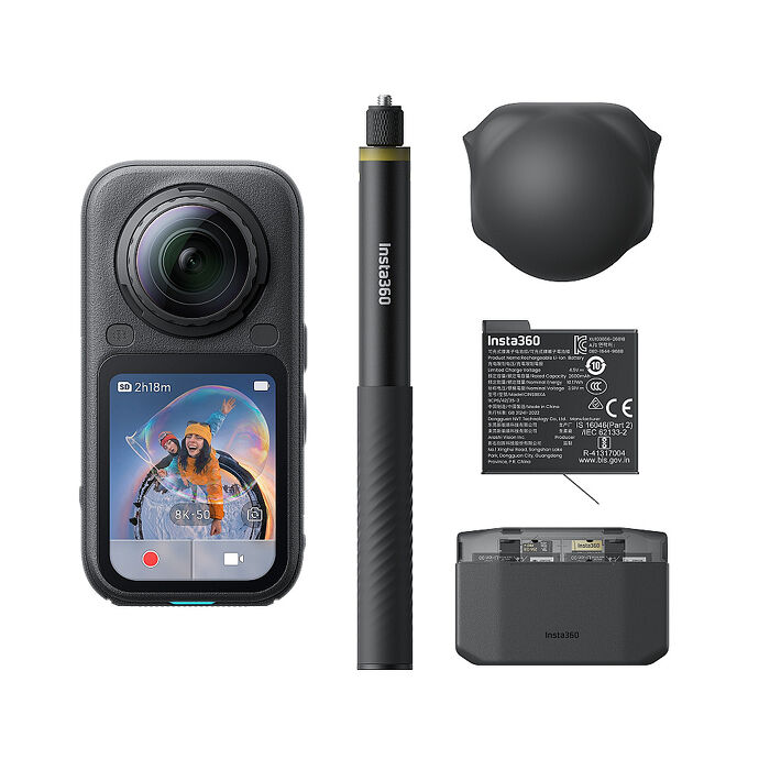 Insta360 X6 8K全景運動相機萬能套裝 黑色