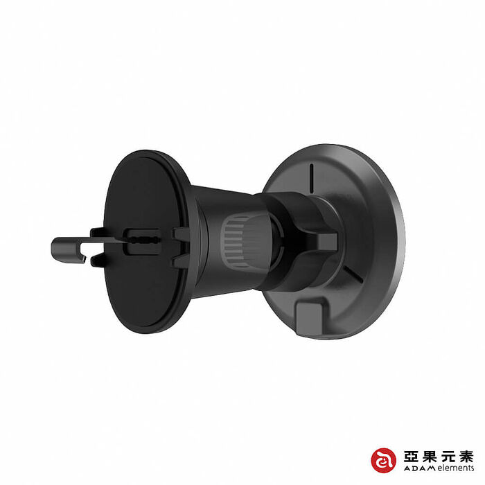 亞果元素 CQ1 Qi2 15W金屬輕薄款LED燈車用磁吸充電器 黑