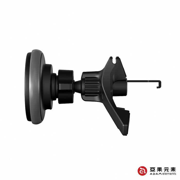 亞果元素 CQ2 Qi2 15W金屬經典款LED燈磁吸車充 黑