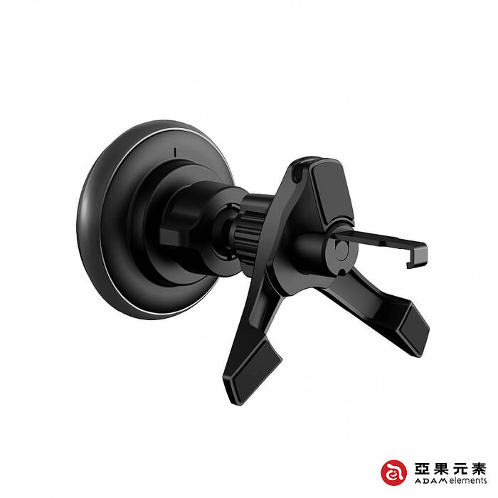 亞果元素 CQ2 Qi2 15W金屬經典款LED燈磁吸車充 黑