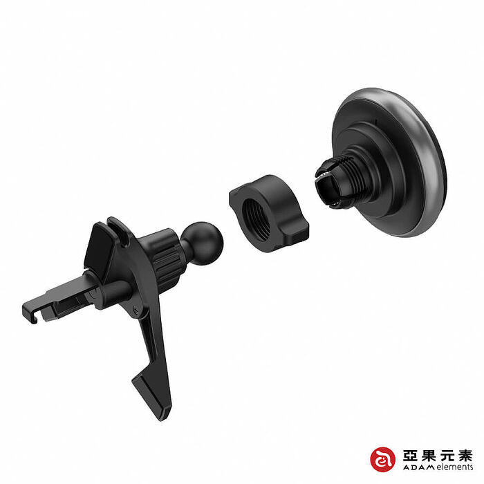 亞果元素 CQ2 Qi2 15W金屬經典款LED燈磁吸車充 黑