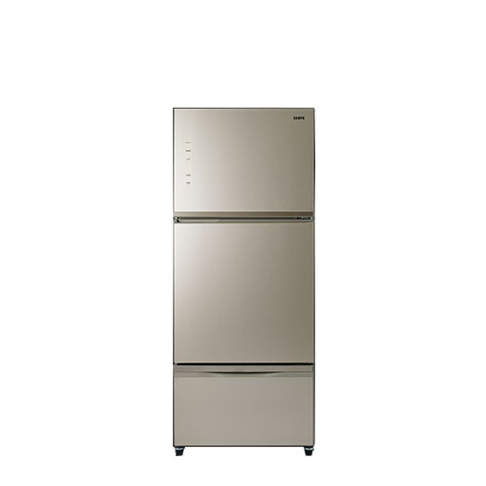 【結帳再享91折】聲寶530公升三門變頻玻璃冰箱琉璃金SR-C53GDV(Y3)