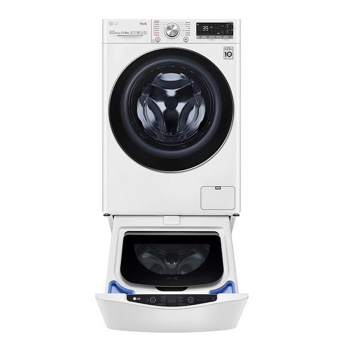 LG樂金13公斤蒸氣洗脫烘+下層2公斤溫水洗衣機WD-S13VDW-WT-SD201AHW