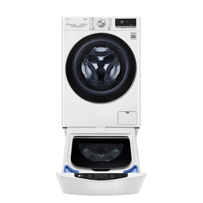 LG樂金13公斤蒸氣洗脫+下層2公斤溫水洗衣機WD-S13VBW-WT-SD201AHW