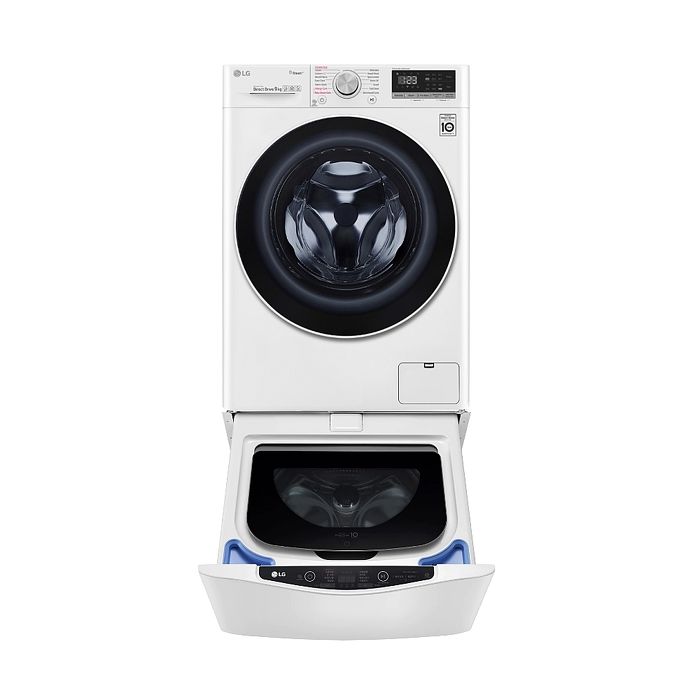 LG樂金滾筒洗脫烘9公斤+下層2公斤洗衣機WD-S90VDW-WT-SD201AHW【智慧聯網】