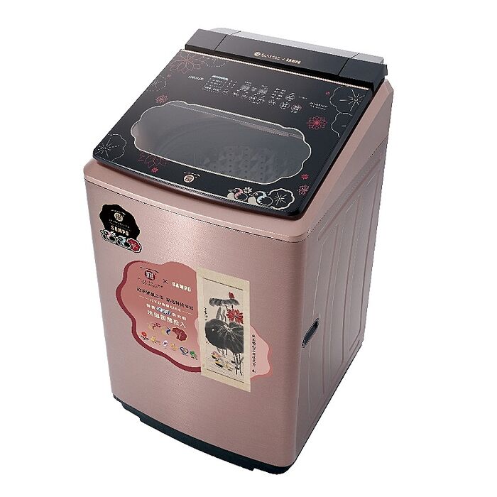 聲寶19公斤變頻智慧洗劑添加故宮聯名款荷花鴛鴦軸洗衣機ES-P19DA-NPM2(含標準安裝)