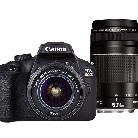 Canon EOS 4000D+18-55mm III+75-300mm III 雙鏡組*(中文平輸)-送128G記憶卡+副電+單眼雙鏡包等好禮