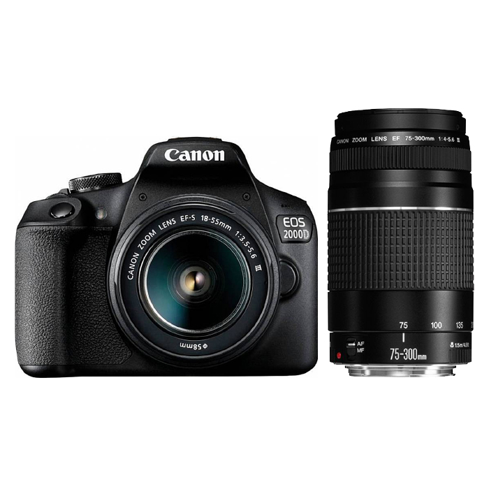【Canon】EOS 2000D +18-55mm III+75-300mm III 雙鏡組(中文平輸)