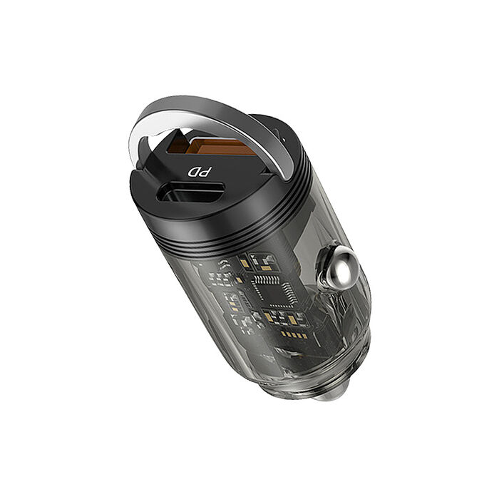 【安伯特】隱藏車用快充PD+QC3.0 (國家認證 一年保固) 車充 PD快充 車用充電器