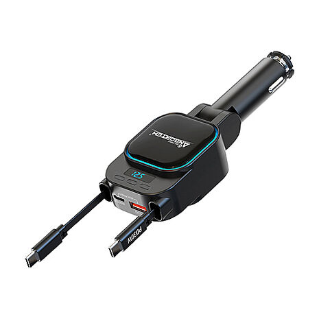 安伯特 電壓監控雙TYPE-C伸縮快充(國家認證 一年保固) 12V/24V皆可使用 過充保護