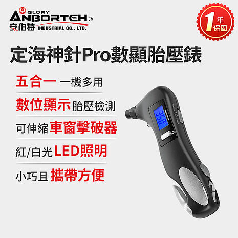 【安伯特】定海神針Pro五合一數位顯示胎壓錶 (一年保固)
