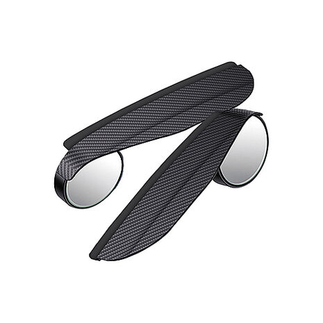 【安伯特】碳纖魂動 後視鏡雨遮(附圓鏡)-2入