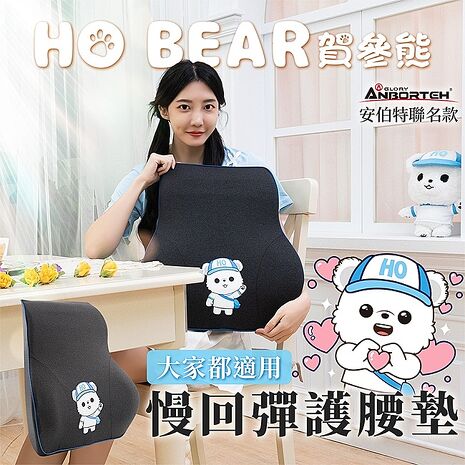 【安伯特】HO BEAR 賀參熊慢回彈護腰墊 (靠墊 靠枕 腰枕)