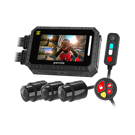 含到府安裝【Polaroid寶麗萊】Pernis MZ2023WGS三錄機車行車記錄器(送64G卡) 行車紀錄器