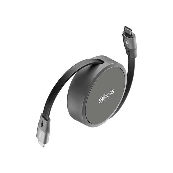 瑞士Skross 100W USB-C 伸縮快充傳輸線 1M