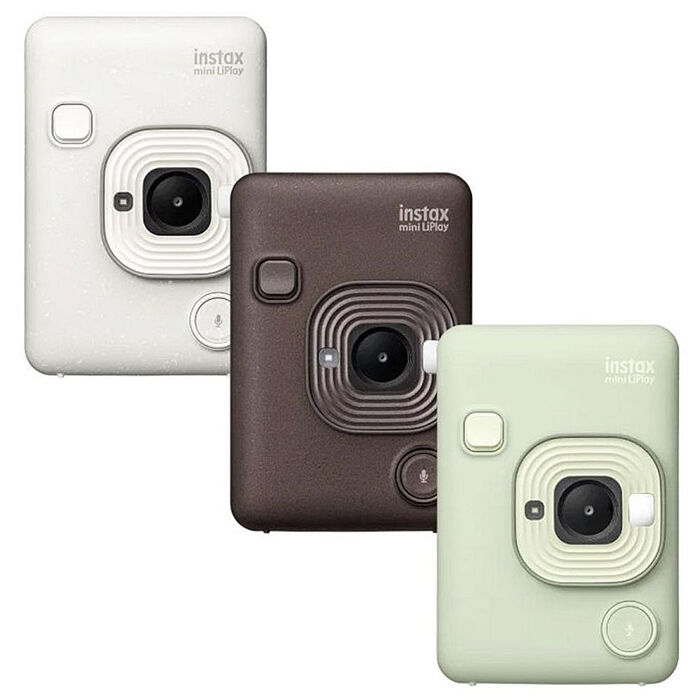 FUJIFILM 富士 instax mini LiPlay 數位 拍立得相機+空白底片20張(抹茶綠/古銅/霧白)公司貨