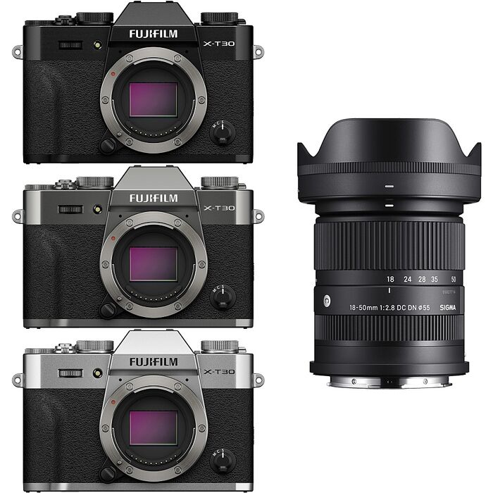 FUJIFILM 富士 X-T30 III BODY 三代+SIGMA 18-50mm F2.8 DC DN 大光圈變焦鏡(XT30III,公司貨)128G全配組