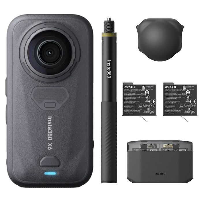 Insta360 X6 萬能套裝 +512G U3 記憶卡 全景相機 360° 運動相機(公司貨)
