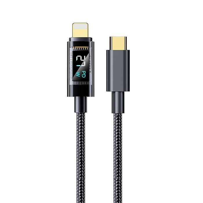 【限時優惠】(2入組)FJ功率數顯尼龍27W充電線SU2(TypeC to IOS快充款)