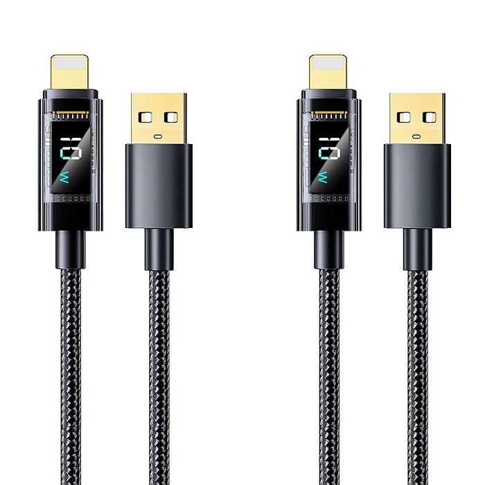 (2入組)FJ功率數顯尼龍10W充電線SU2(USB to IOS一般款)