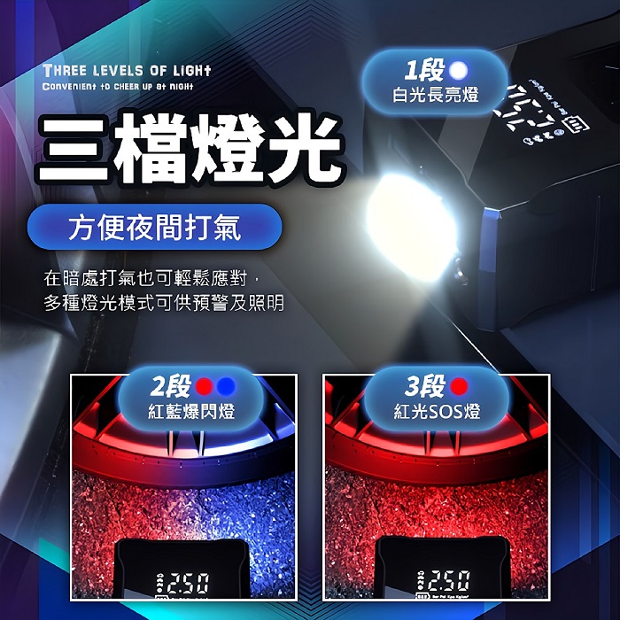 FJ數位大屏顯示無線行動電源打氣機AP18(打氣機 USB應急行動電源 大螢幕 大字體 雙渦輪 輕巧 TypeC)