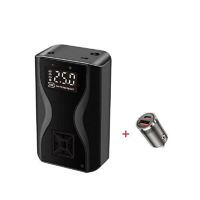 FJ數位大屏無線打氣機AP21+迷你45W車用快充HD7(無線打氣機+45W車充組合 車用打氣機 車充)
