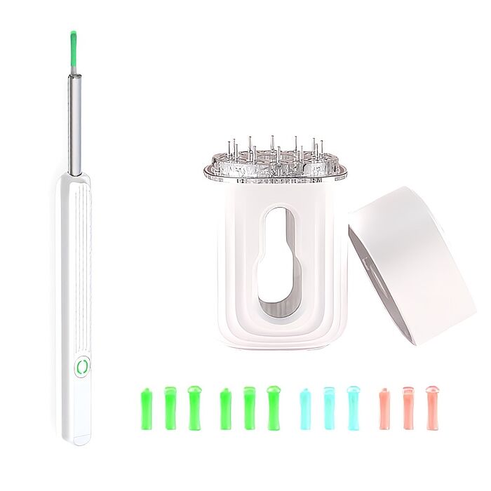 u-ta(套裝款)智能無線IPX5可視鏡頭挖耳棒HF3(USB充電 挖耳朵 清耳 掏耳 挖耳 WIFI連接觀看 多色矽膠耳勺)