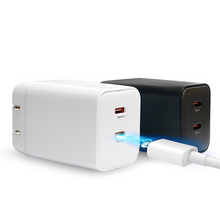 u-ta PD45W摺疊2C氮化鎵快速充電器IC7(便攜/快充頭/旅充/豆腐頭/雙TYPEC/iphone/iPad/PD平板 i17快充)【2入組】