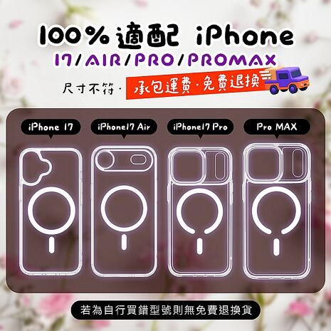 Apple iPhone 17全系列大滿配守護5件組(空壓殼 保護貼 充電器 傳輸線 鏡頭貼 i17 PRO MAX AIR)