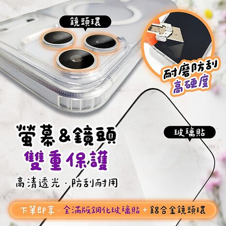 Apple iPhone 17全系列大滿配守護5件組(空壓殼 保護貼 充電器 傳輸線 鏡頭貼 i17 PRO MAX 17e)