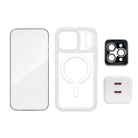 Apple iPhone 17全系列大滿配守護5件組(空壓殼 保護貼 充電器 傳輸線 鏡頭貼 i17 PRO MAX AIR)