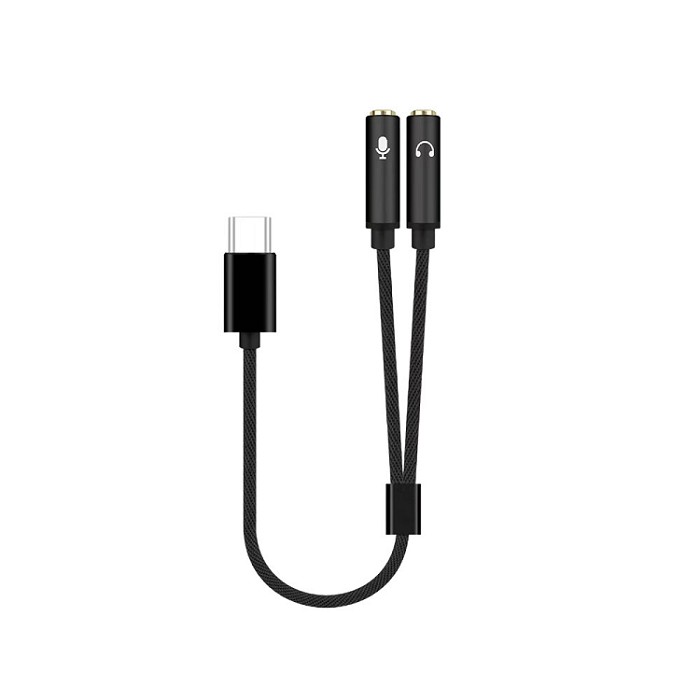 (2入組)Type-C轉3.5mm麥克風/耳機音訊轉接線BV6(轉音源孔 蘋果 iPhone15以上 i17可用 轉耳機 麥克風)