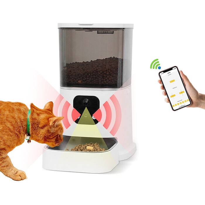 u-ta雙鏡頭廣角6L寵物餵食機MW116(WIFI連線 雙鏡頭 遠近都可看 寵物 自動餵食 貓 狗 必備)