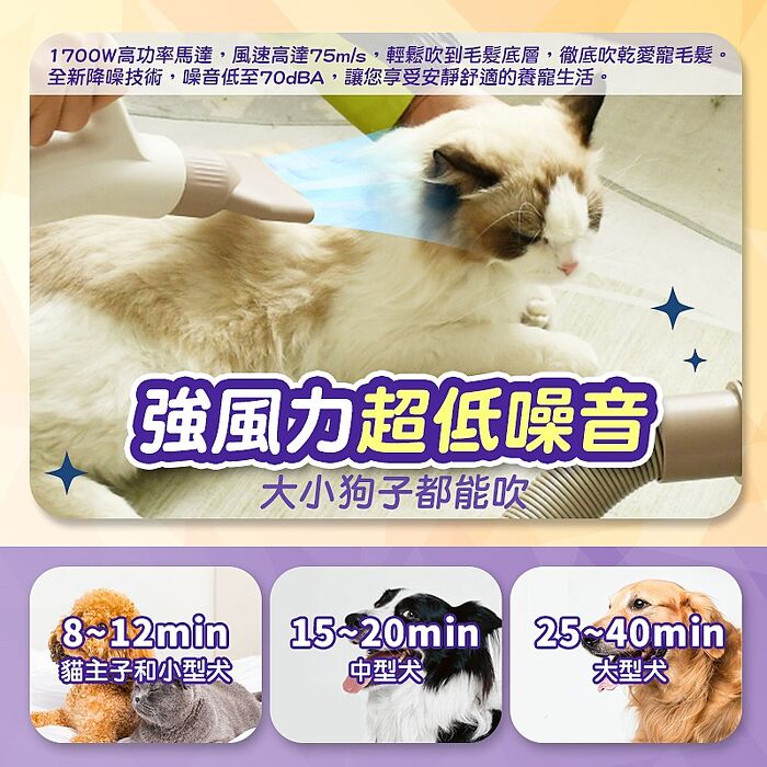 u-ta無極調控溫寵物吹水機MW97(附四吹頭 常溫暖風可調 寵物烘乾 寵物吹毛)
